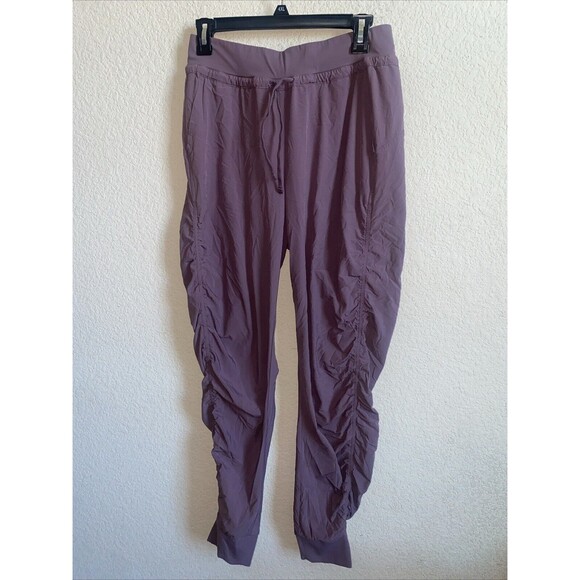 Athleta Attitude Jogger Pants Women Purple Ruched Athletic Pull On 4 Ruching - Picture 1 of 11